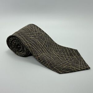 Giorgio Armani Brown  and Gold Patterned Silk Tie